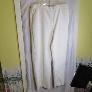 Vintage Alfred Dunner Women's White Corduroy Ribbed Knit Pants Size 16